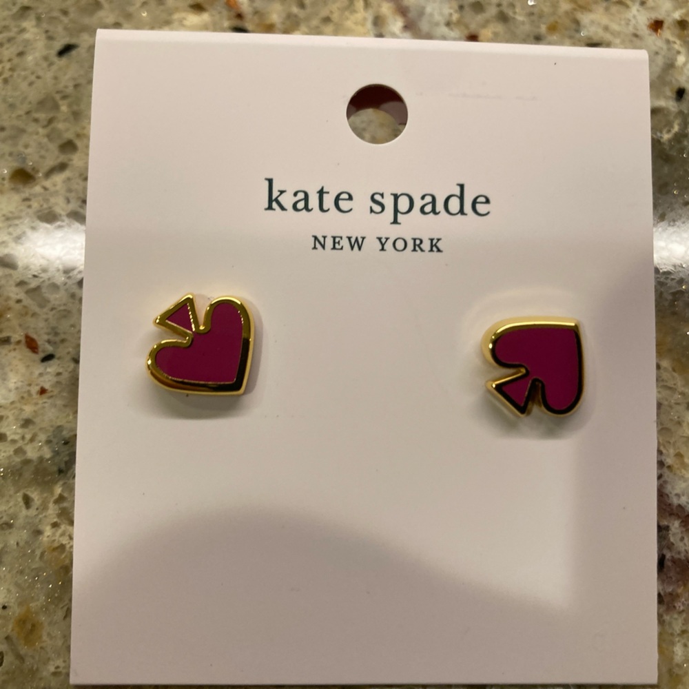 - NWT Kate Spade ♠️ Spade Studs in Festive Pink